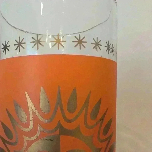 Vintage Celestial Sun Atomic 24K Gold Jeanette  Highball Glasses MCM - Picture 7 of 11